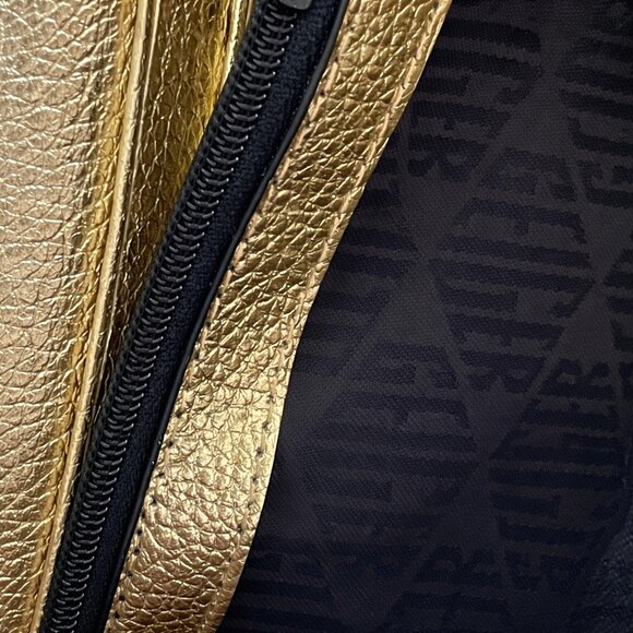 Kurt Geiger London Metallic Gold Quilted Leather Zip-Around Wallet NWT - Picture 7 of 8